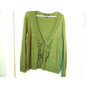 Women's Eddie Bauer Long Sleeved 1/2 Button up cardigan in green Size XL petite